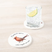 Kardinalen verschijnen wanneer engelen in de buurt zandsteen onderzetter (Zijkant)