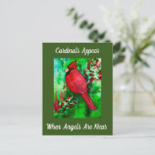 Kardinalen Verschijnen Wanneer Engelen Nabij Inspi Briefkaart (Staand voorkant)