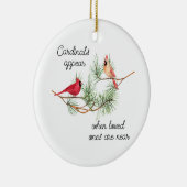 Kardinalen verschijnen wanneer geliefden in de buu keramisch ornament (Rechts)