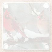 kardinalen voor mannetjes en vrouwen glazen onderzetter (Achterkant)