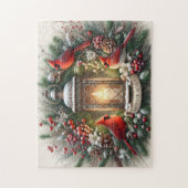 Kardinalen Winter Wishes Legpuzzel (Verticaal)