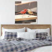 Kardinalen zoenen canvas afdruk (Insitu (Slaapkamer))