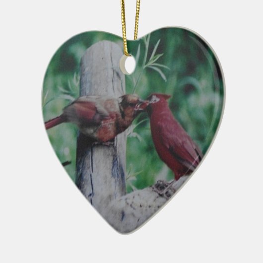 Kardinalen zoenen keramisch ornament (Links)