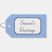 Kardinals kerstfeest blauw cadeaulabel (Achterkant Horizontaal)