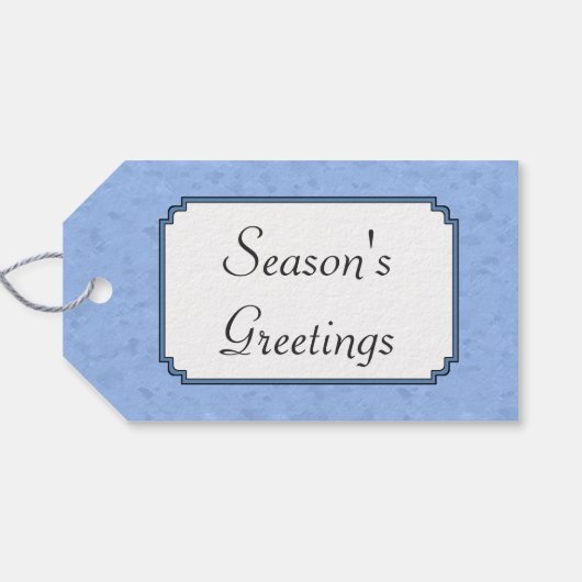 Kardinals kerstfeest blauw cadeaulabel (Achterkant Horizontaal)