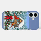 Kardinals kerstfeest blauw Case-Mate iPhone case (Achterkant (horizontaal))