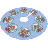 Kardinals kerstfeest blauw fleece kerstboom rok (Gekanteld)