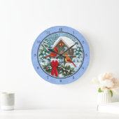 Kardinals kerstfeest blauw grote klok (Huis)