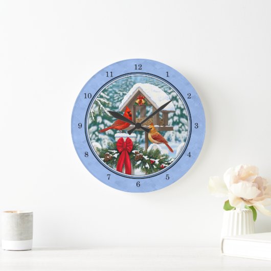 Kardinals kerstfeest blauw grote klok (Huis)