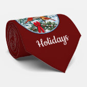 Kardinals kerstfeest blauw stropdas (Opgerold)