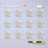 Kardinals kerstfeest blauw tissuepapier (Craft)