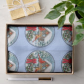 Kardinals kerstfeest blauw tissuepapier (Geschenk)