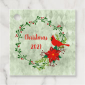 Kardinals Wreath Personalized Bedankjes Labels (Voorkant)