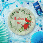 Kardinals Wreath Personalized Papieren Bordje (Feest)