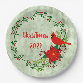 Kardinals Wreath Personalized Papieren Bordje