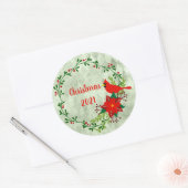Kardinals Wreath Personalized Ronde Sticker (Envelop)