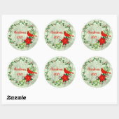 Kardinals Wreath Personalized Ronde Sticker (Vel)