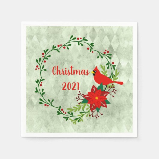 Kardinals Wreath Personalized Servet (Voorkant)