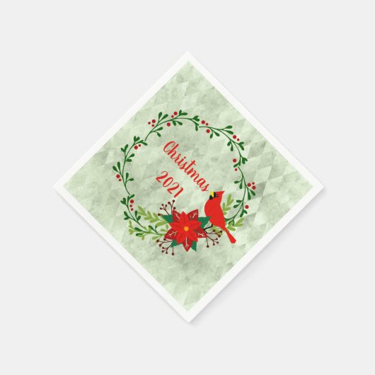 Kardinals Wreath Personalized Servet (Hoek)