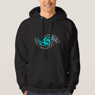Karearea Hoodie en T-shirt - Turquoise on Black