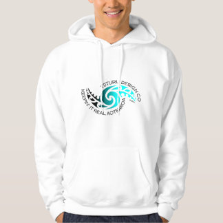 Karearea Hoodie of T-shirt - Turquoise on White