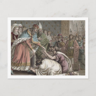 Karel de Grote (742-814) Ontvangt de ambassadeurs  Briefkaart