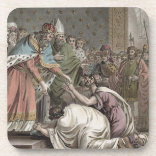 Karel de Grote (742-814) Ontvangt de ambassadeurs  Drankjes Onderzetter