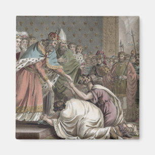 Karel de Grote (742-814) Ontvangt de ambassadeurs Magneet