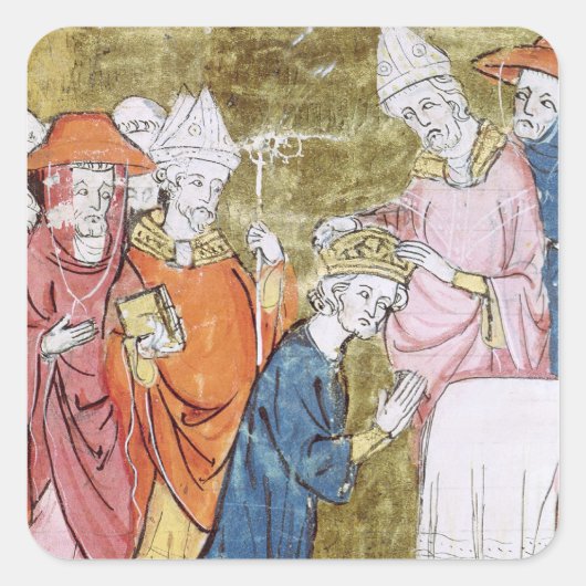 Karel de Grote-kerkstad Karel de Grote Vierkante Sticker (Voorkant)