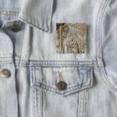 Karel de Grote-kroon Vierkante Button 5,1 Cm (In situ)