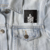 Karel de Grote-schaap" Vierkante Button 5,1 Cm (In situ)