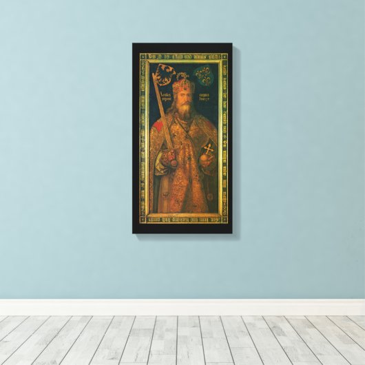 Karel de Grote Stretched Canvas Print (Insitu (Houten vloer))
