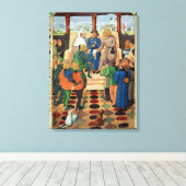 Karel VII die een document geeft aan Jeanne d'Arc Canvas Afdruk (Insitu (Houten vloer))