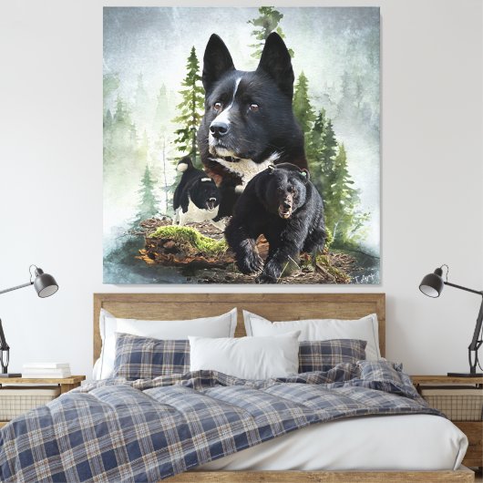Karelian Beer Dog Canvas Afdruk (Insitu (Slaapkamer))