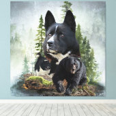 Karelian Beer Dog Canvas Afdruk (Insitu (Houten vloer))