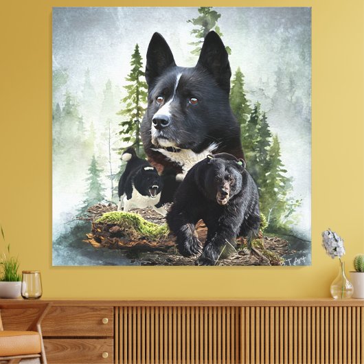 Karelian Beer Dog Canvas Afdruk (Insitu (Woonkamer))