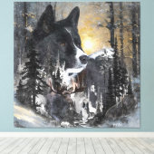 Karelian Beer Dog Canvas Afdruk (Insitu (Houten vloer))