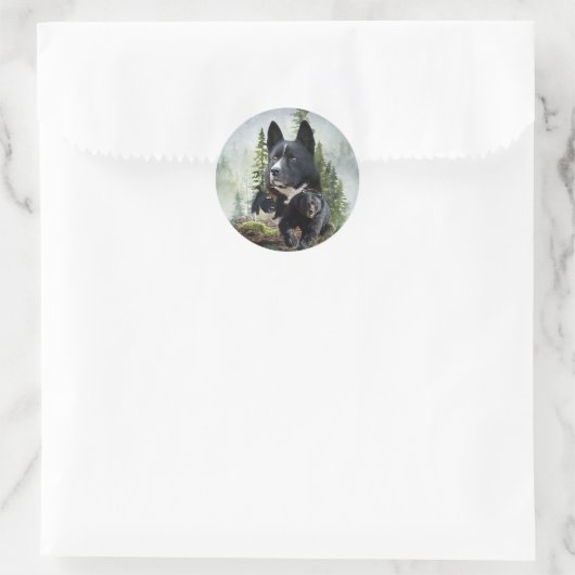 Karelian Beer Dog Ronde Sticker (Tas)
