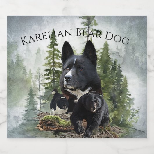 Karelian Beer Dog Sparkling Wijnetiket (Enkel label)