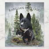 Karelian Beer Dog Wijn Etiket (Enkel label)