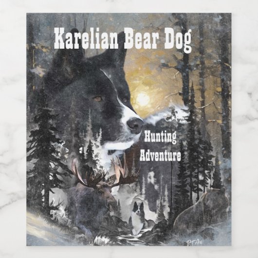 Karelian Beer Dog Wijn Etiket (Enkel label)