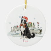 Karelische berenhond-monogram keramisch ornament (Voorkant)
