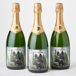 Karelische berenhond     sparkling wijnetiket