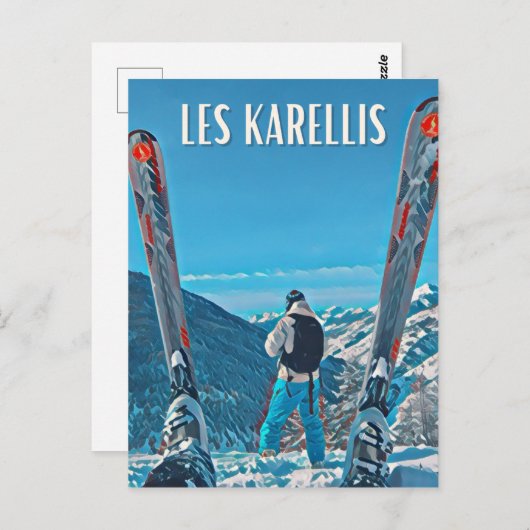 Karellis Skigebied Briefkaart (Voorkant / Achterkant)