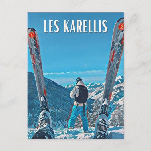 Karellis Skigebied Briefkaart (Voorkant)