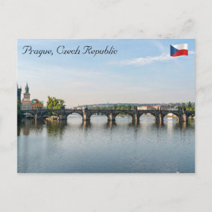 Karelsbrug en rivier de Moldau - Praag Briefkaart