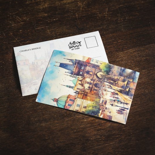 Karelsbrug Praag Tsjechië Briefkaart