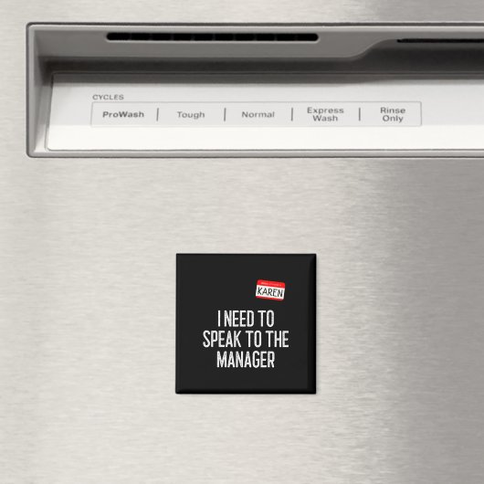 Karen Halloween Kostuum Spreek met de Manager Fun Magneet (Insitu (Vaatwasser))