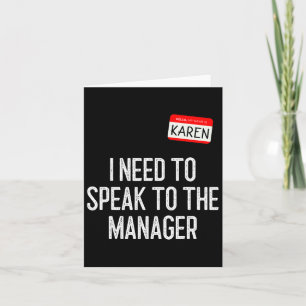 Karen Halloween kostuum spreken met de manager Fun Kaart