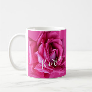 Karen naam hete roze roos schattig Koffiemok